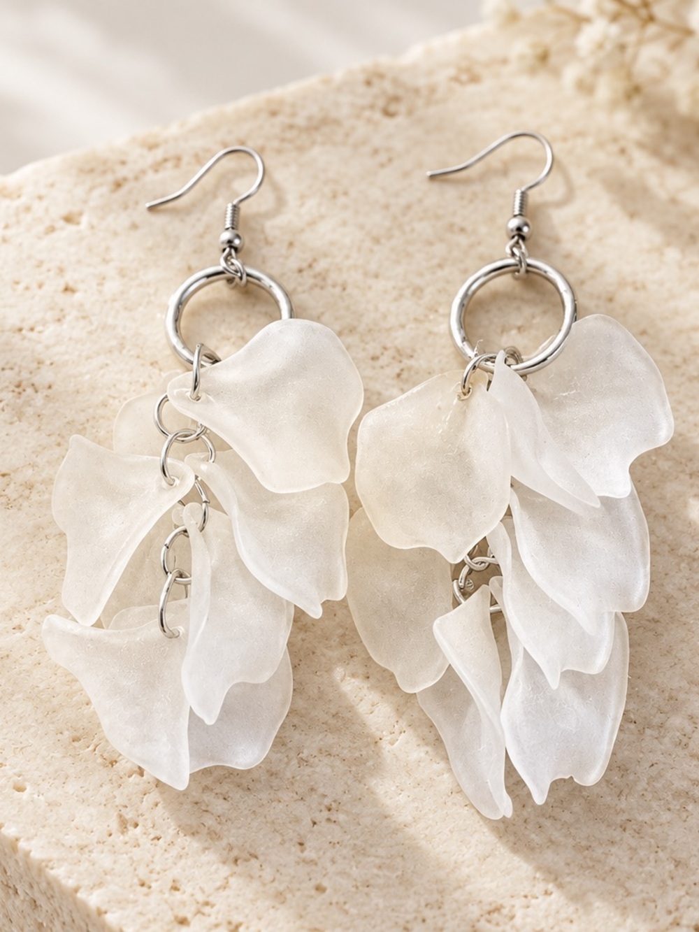 Paparazzi white dangle earrings